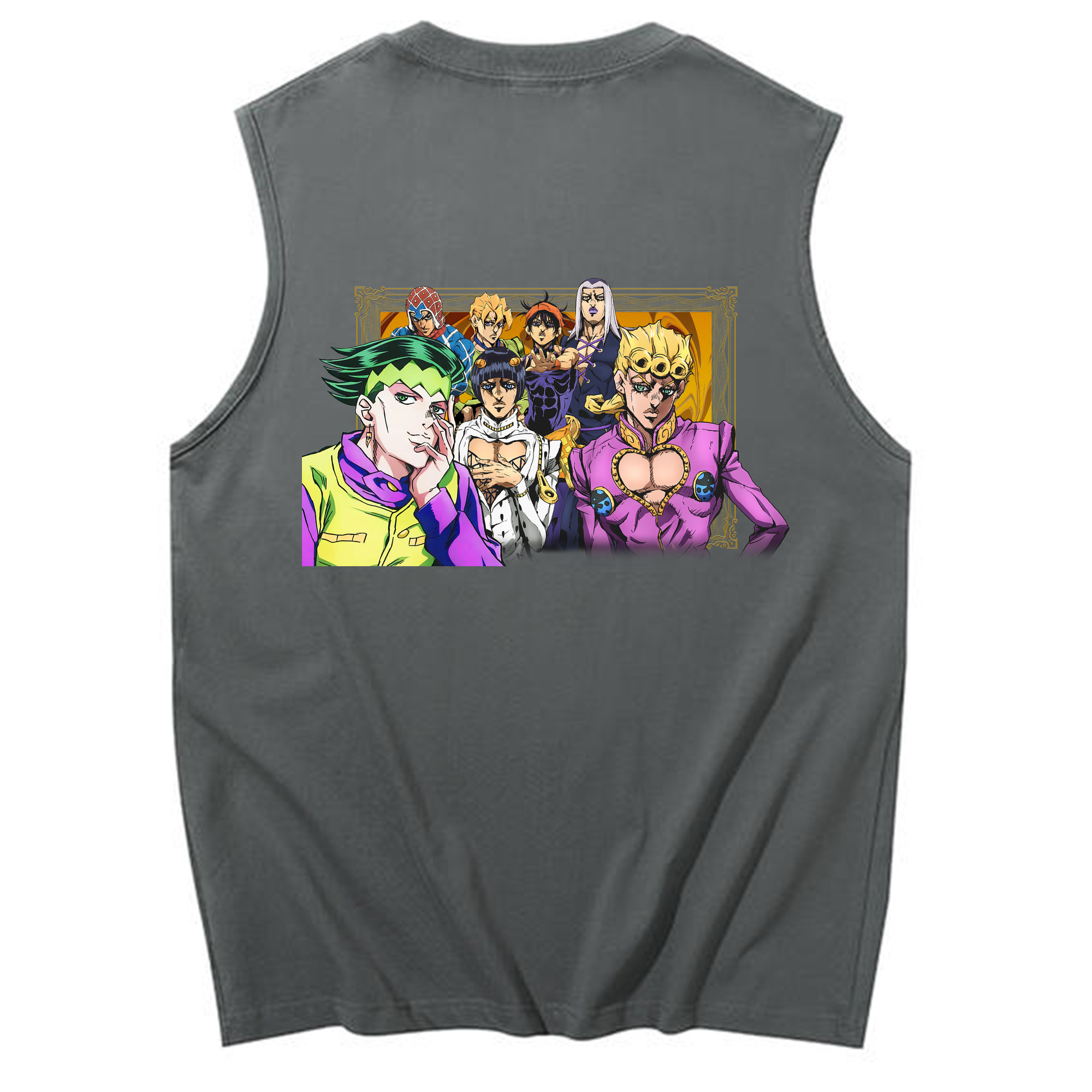 （画像用） ジョジョの奇妙な冒険 ジョルノ?ジョバァーナ JoJo's Bizarre Adventure Giorno Giovanna コットン100％タンクトップ（背面プリント）